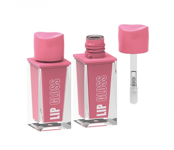 CZ066 SQUARE, RIPPLED, TWO-TONE LIP GLOSS CONTAINER